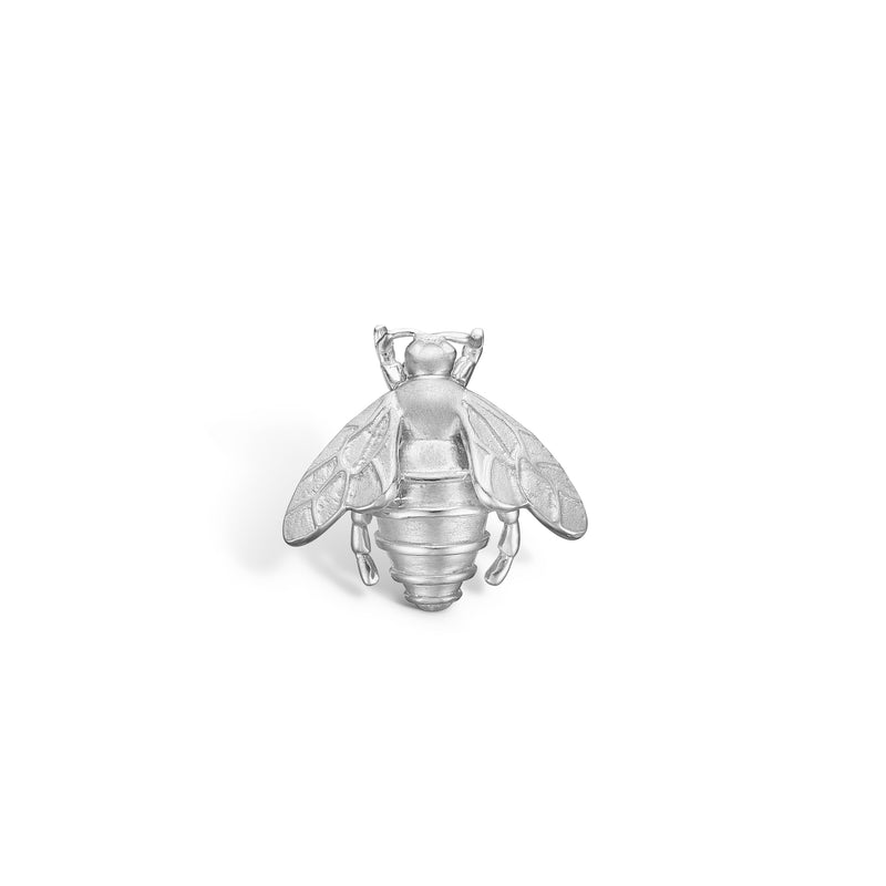 Broche i rhodineret sølv med en lille bi