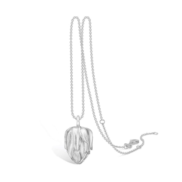 Rhodium-plated sterling silver "My autumn garden" necklace