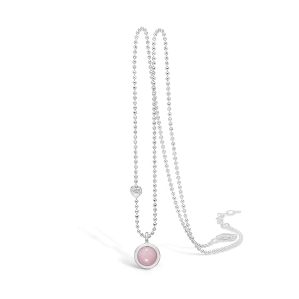 Silver necklace with pink opal pendant