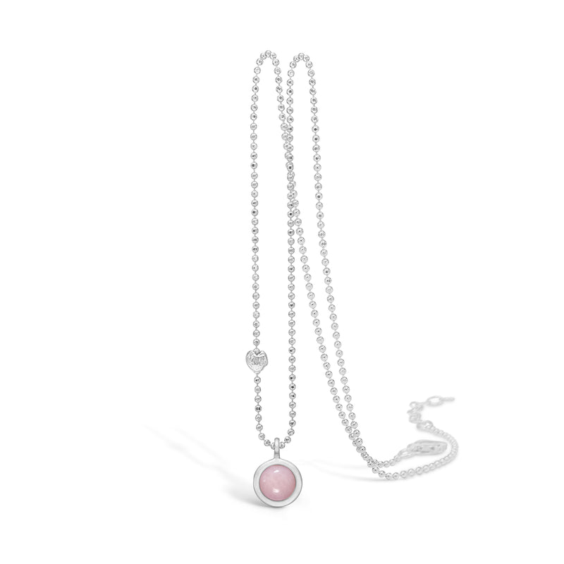 Sølv halskæde med pink opal vedhæng