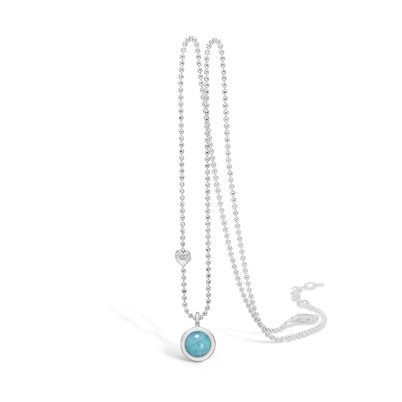 Silver necklace with amazonite pendant