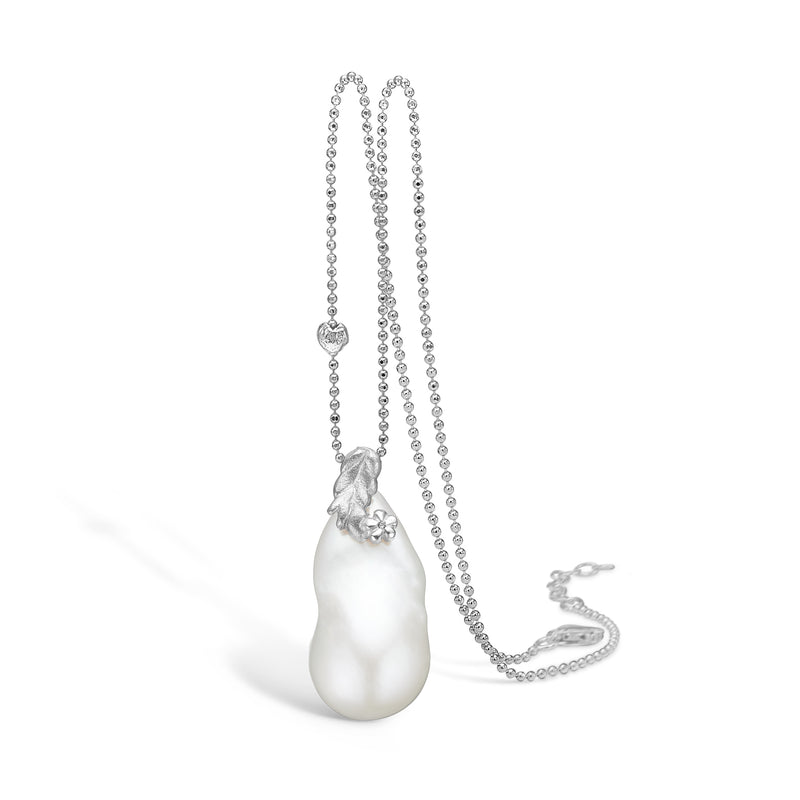 Sterling silver necklace with large freshwater pearl