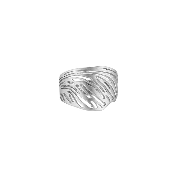 Maple sterling silver ring