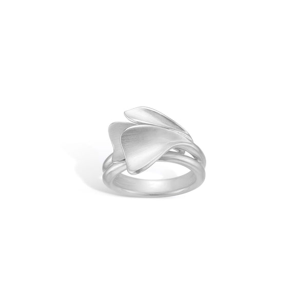 "Heart leaves" sterling silver ring