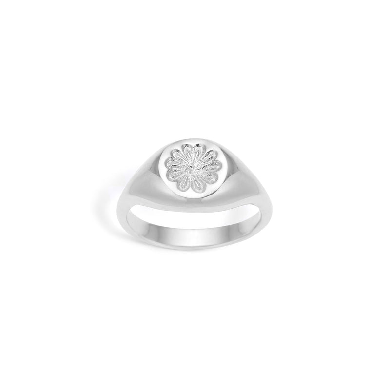 Rhodium-plated sterling silver "Poppies" ring