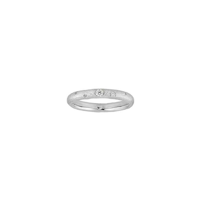 Sterling sølv ring med drys af hvide kubiske zirkonia