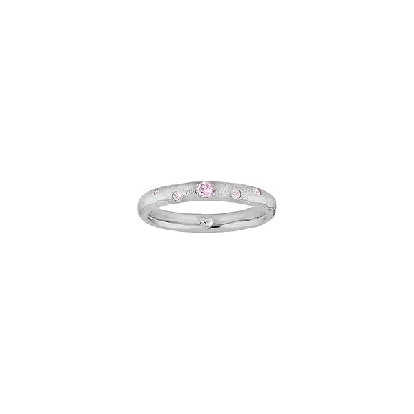 Sterling sølv ring med drys af pink kubiske zirkonia