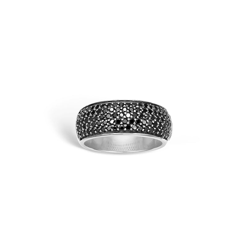 Sterling sølv ring med sorte kubisk zirkonia