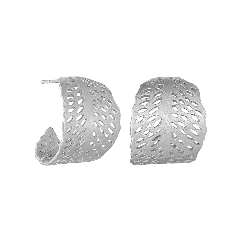 Leaves sterling silver hoop earrings