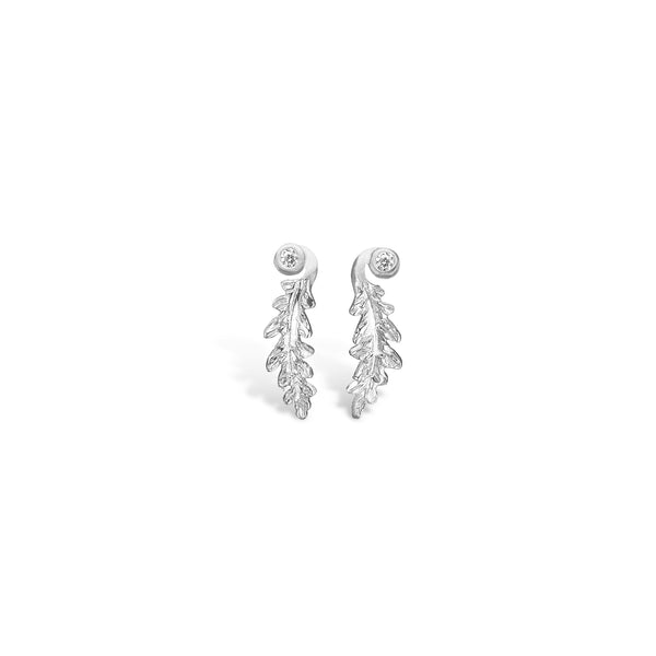 Rhodium-plated sterling silver ear studs