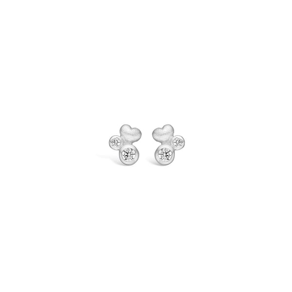 Rhodium-plated sterling silver studs