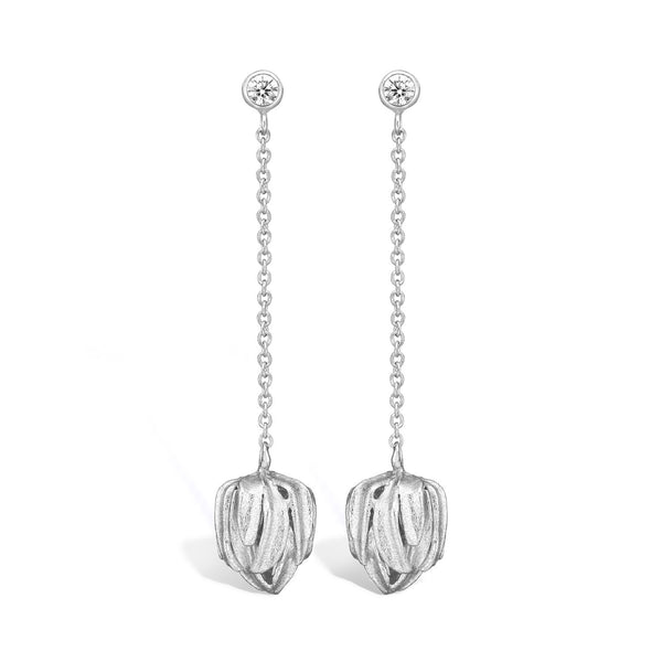 Rhodium-plated sterling silver "My autumn garden" earring