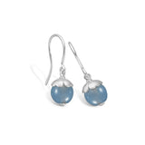 Blå agat smykkesæt bestående af halskæde og øreringe