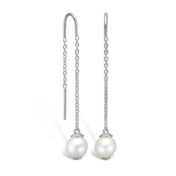 Sterling silver earrings with small freshwater pearls