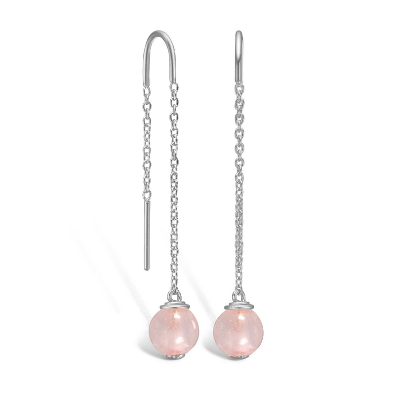 Sterling silver earrings with rose quartz