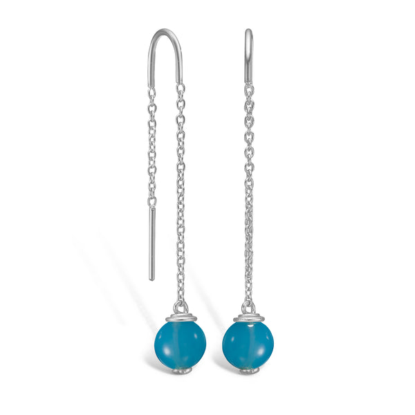 Sterling silver earrings with turquoise agate