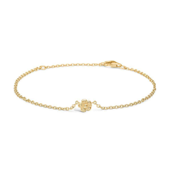 Gold-plated sterling silver bracelet with flower