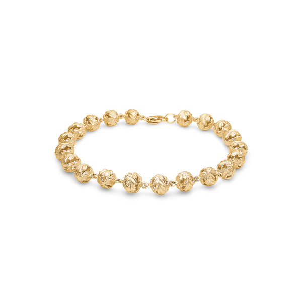 SOLID GOLD PLATED BRACELET WITH LEAF BUTTONS