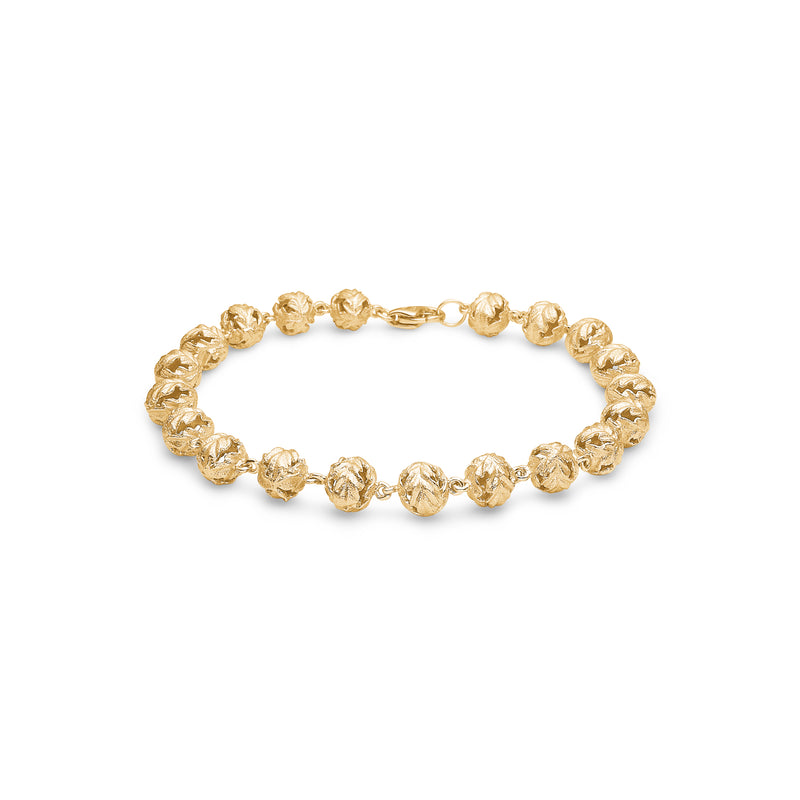 SOLID GOLD PLATED BRACELET WITH LEAF BUTTONS