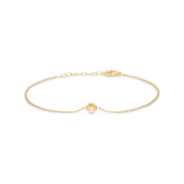 Gold-plated silver bracelet with four-leaf clover