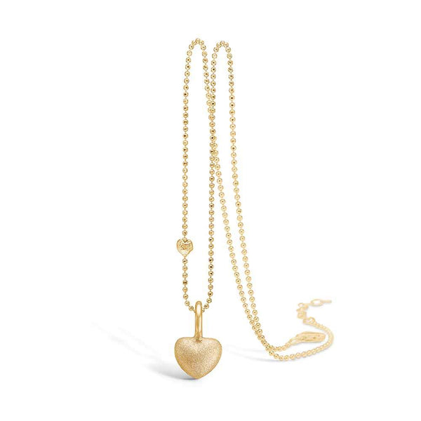 Gold-plated sterling silver necklace with matte heart
