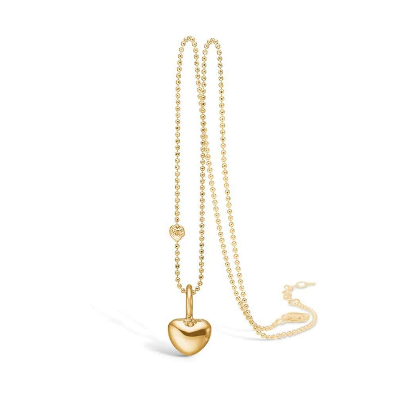 Gold-plated sterling silver necklace with shiny heart