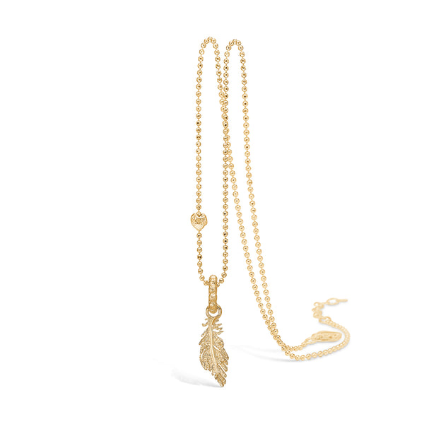 Gold-plated sterling silver necklace with small feather