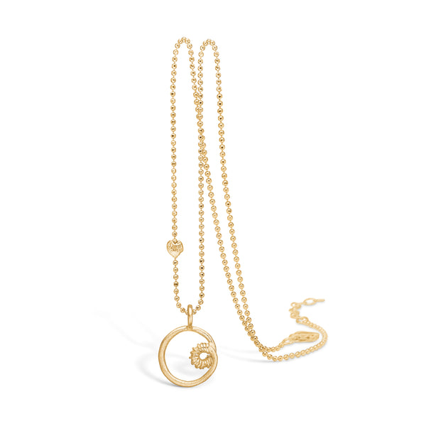 Gold-plated sterling silver necklace with a matte and unique twisted pendant