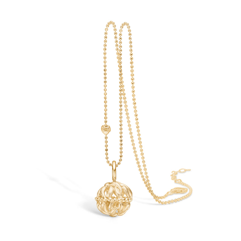 Gold-plated silver necklace with beautiful ball
