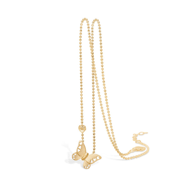 Gold-plated sterling silver necklace with butterfly