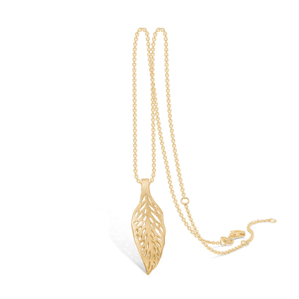 Leaves gold-plated sterling silver necklace