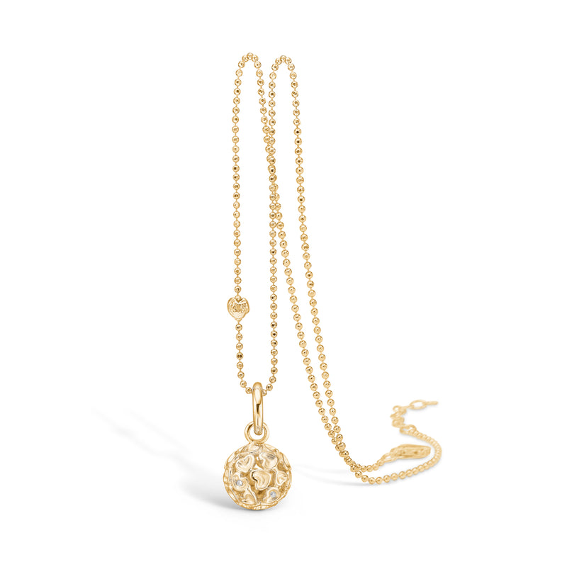 Gold-plated sterling silver necklace with ball of hearts