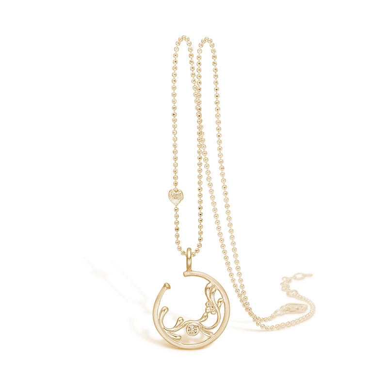 Gold-plated sterling silver necklace with branch