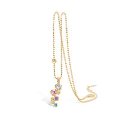 Forgyldt sterlingsølv halskæde med mix af sten