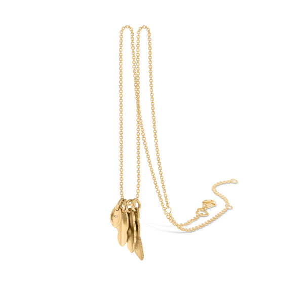 Leaves gold-plated silver necklace