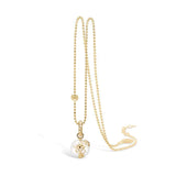 Gold-plated sterling silver necklace and beautiful setting down along freshwater pearl
