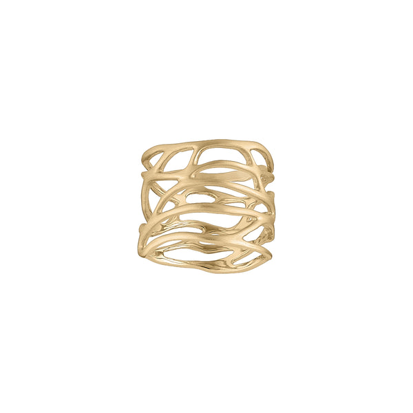 Silhouettes gold-plated silver ring
