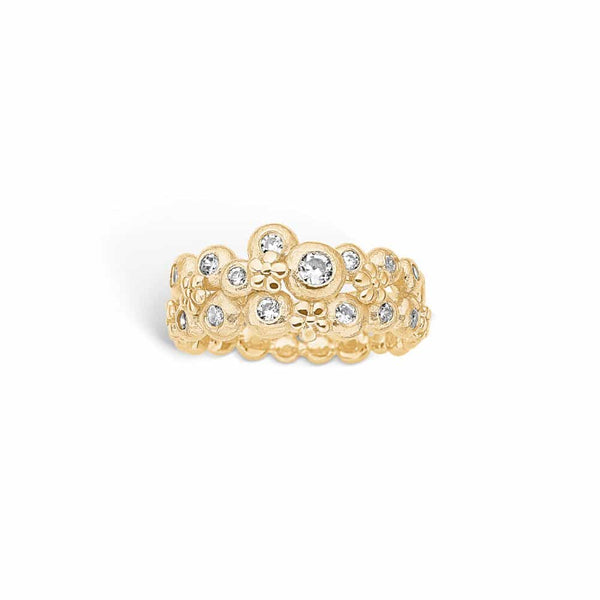 Gold-plated silver ring with bubble motif