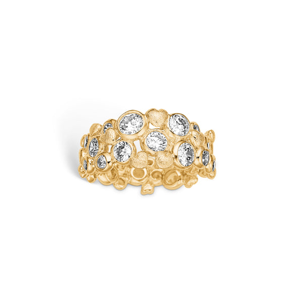 Gold-plated silver ring with clear cubic zirconia - Radiance