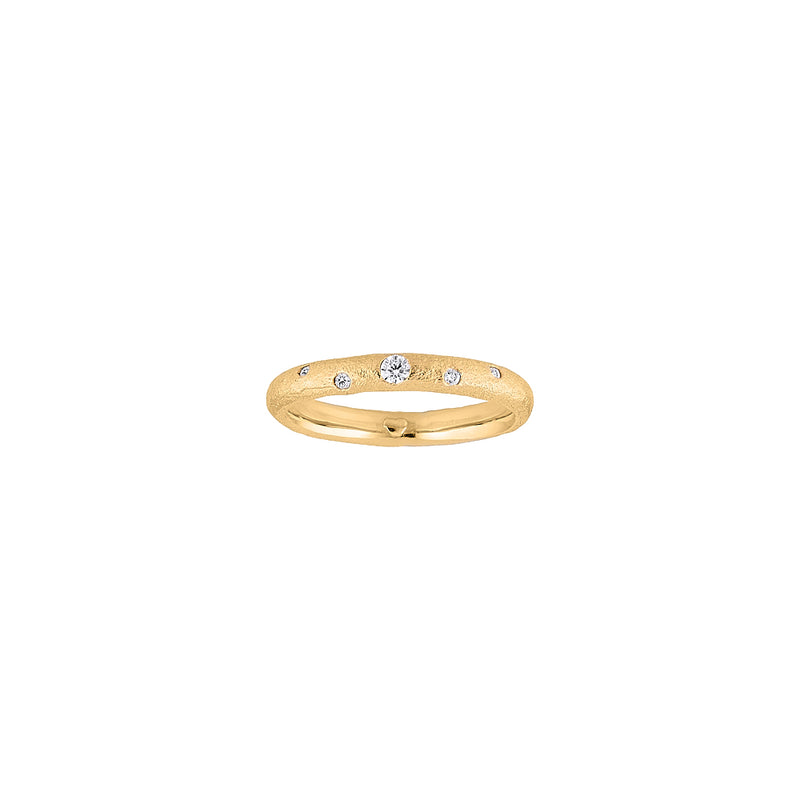 Gold-plated silver ring with sprinkles of white cubic zirconia