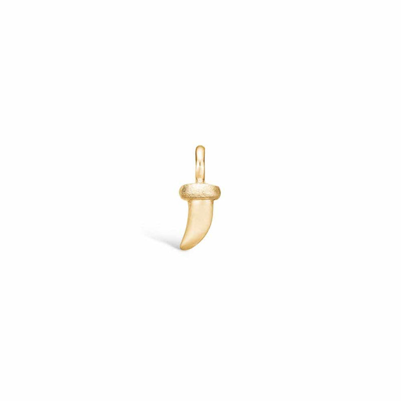Gold-plated sterling silver pendant with small matte tooth
