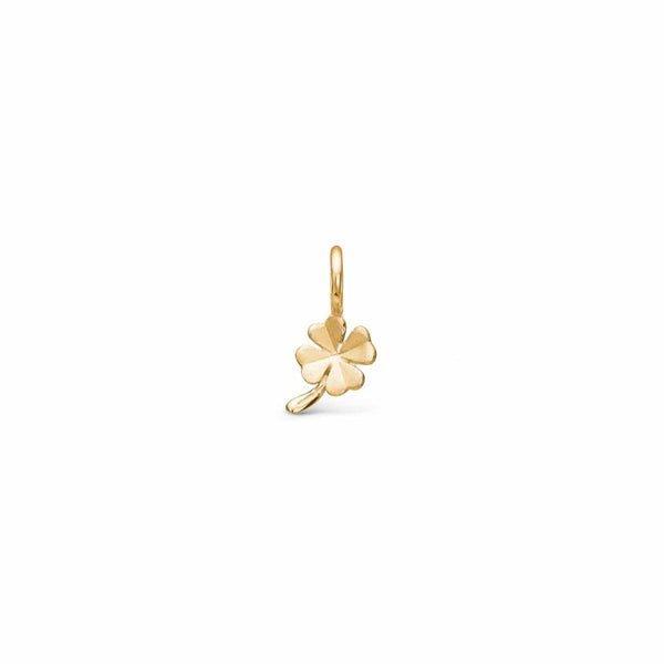 Gold-plated sterling silver pendant with matte four-leaf clover