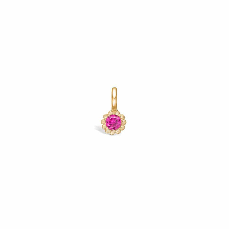 Gold-plated silver pendant with red ruby