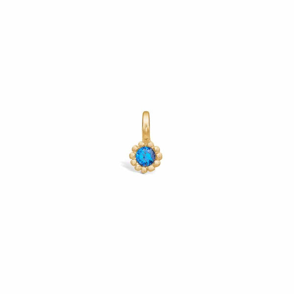 Gold-plated silver pendant with blue spinel