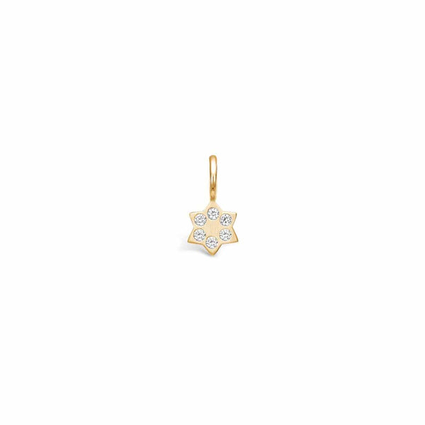 Gold-plated sterling silver pendant with matte star and cubic zirconia