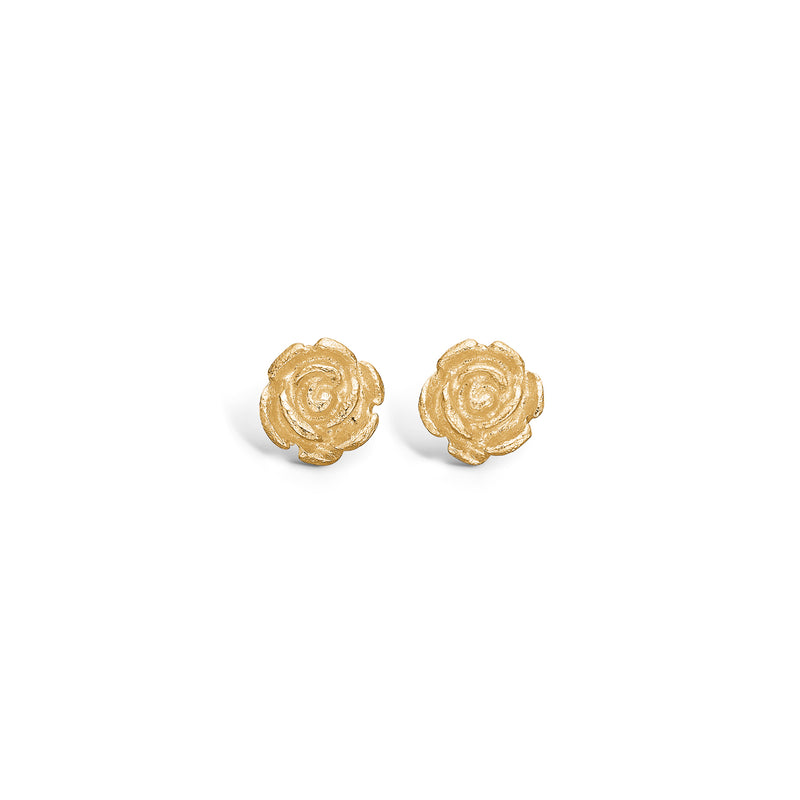 Gold-plated silver rose earrings