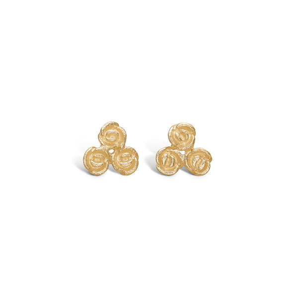 Gold-plated silver earrings with matte roses