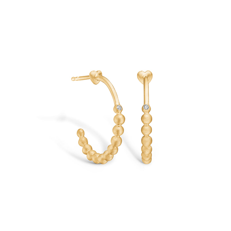 Gold-plated silver earrings with small balls