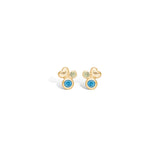 Gold-plated sterling silver earrings with blue and green stones