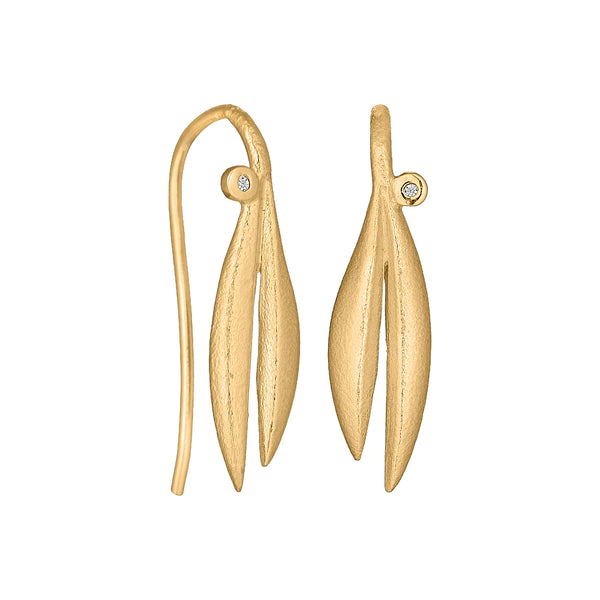A pair in love gold-plated silver earring